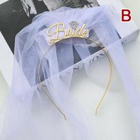 Bride To Be Crown Tiara Veil Headband Bachelorette Hen Party Bridal Shower Photo Props Wedding Engagement Rehearsal Decoration