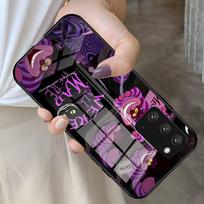 Alisos Stebuklų šalyje telefono dėklas, skirtas Samsung S25 S24 FE S23 S22 S21 Plus S20 Ultra Note20Ultra, juodas stiklinis dangtelis Samsung S20 Ultra black