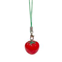 Decorative Pendant with Lanyard 1:1 Realistic Red Tomato Shape Keychain Bag Charm Mobile Phone Hanging raudona