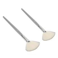 2pcs Fan Shaped Facial Cleansing Brush Face Mask Applicator for Foaming Lathering Mixing Cosmetics