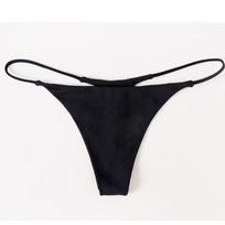 Double-Layer Milk Silk Low-Waist Thin Strap Thong Bikini Lingerie for Women Small juoda