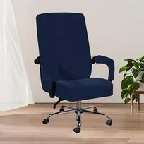 2024 Silver Fox Velvet Office Chair Cover - Durable, Dustproof, Universal Fit in Bright Colors Two Arm Covers tamsiai mėlyna spalva