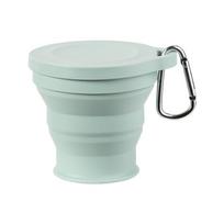 180ml Folding Cup Mini Retractable Cup Silicone Portable Teacup Outdoor Travel Coffee Telescopic Drinking Mug with Lid KTY 180ml šviesiai žalios spalvos