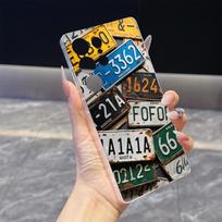 Vintage License Plates Collage Case for Samsung Galaxy S26 S25 S24 S23 S22 S21 S20 FE Plus Soft TPU Slim Fit Shockproof Cover Galaxy A56 5G