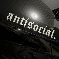 Automobilio stilius Antisocialūs lipdukai Priekinio stiklo juosta Bamperio tiuningas Dekoras Viniliniai lipdukai Aksesuarai 20CM juoda