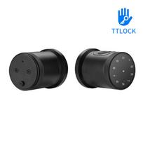 TTLock APP Remote Control Smart Fingerprint Password RFID Card Ball Lock Dead Bolt For Indoor Home Wooden Metal Door Black TTLock