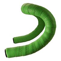 For road bikes, leather-like PU+EVA perforated bar tape with end 2150*30*2.5mm žalia