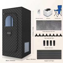 Sulankstoma nešiojama pilno kūno garų pirties dėžė namų naudojimui UK Standard 220V black
