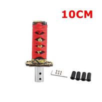100/150/200mm JDM Katana Shift Knob Samurai Sword Gear Shifter Knob with 4 Adapters Universal Fits Most Manual & Automatic Car 10CM Red with Black