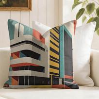 Geometrinis Bauhaus meno pagalvės užvalkalas Vasarinis lininis pagalvės užvalkalas Ekologiško audinio pagalvės užvalkalas Dvispusis spaudinys Sofa Namų dekoras 30x30cm