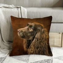 Cocker Spaniel Dog Pattern Decorative Pillowcase Realistic Pet Portrait Cushion Cover for Sofa Home Living Room Decor 40X40CM