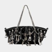 Punk Pleated Dumplings Underarm Bag Multi-zipper Head Decorative Ladies Shoulder Bag Babes Tote juoda