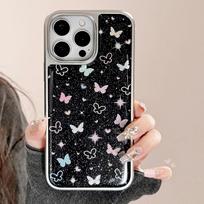 ins glitter star butterfly applies to Apple 16/17promax mobile phone case 14 Epoxy 15 Water condensation 12 Personality 13 IPhone17ProMax