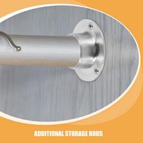 6Pcs Stainless Steel Closet Rod Base High Foot Flange Pipe Mount Heavy Duty Closet Rod End Supports for Wardrobe Shower Curtain other