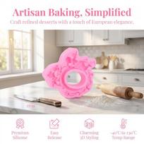 Pink Color Silicone Fondant Mold Photo Frame Design Baking Decor Tool Chocolate Mould  Baking Use rožinė