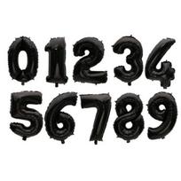 16 32 colių didelės folijos helio balionas su numeriais 16 inch Number 0 juoda
