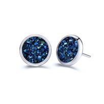 Variniai Druzy/ Drusy Apvalūs Royal Blue AB Spalva 16mmx14mm 1 pora 1 blue