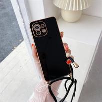 Kryžminio korpuso karoliai Laido dirželiai Minkštas telefono dėklas skirtas Xiaomi 13T Pro 11T Poco X5 Pro M4 X3 Redmi Note 12 Pro 11 10 9 8 Pro Xiaomi 11T juoda