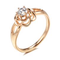 Kinel Classic Rose Gold cirkonio vestuvinis žiedas 6 rožinio aukso spalvos