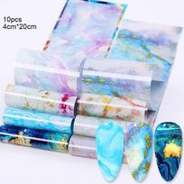 1 Lazerinis „Starry Sky“ nagų folijos nagų dailės perkėlimo lipduko „pasidaryk pats“ manikiūro įrankis rinkinys 10Pc/Set