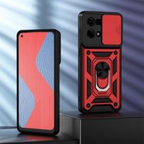KEYSION atsparus smūgiams dėklas, skirtas OPPO Reno 7 4G 7Z 5G 7 Pro Push Pull kameros apsauginis žiedas, telefono galinis dangtelis, skirtas OPPO F21 Pro 4G 5G for OPPO Reno7 raudona