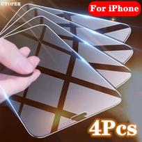 4 vnt grūdintas stiklas, skirtas iPhone 11 12 13 14 Pro Max Mini ekrano apsauginis stiklas, skirtas iPhone X XR X MAX 7 8 Plus SE2 plėvelei For iPhone 12 Pro Max