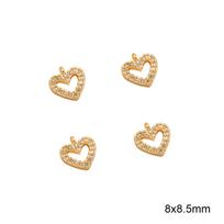 Vario Akies Širdies Formos Cirkonio Pakabukas Pasidaryk Pats Papuošalams 8x8.5mm 1pc