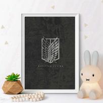 Attack on Titan Juoda ir Balta Drobės Dekoro Spaudiniai Plakatas Studija Svetainė Namų Dekoras Miegamojo Paveikslai Sienos Menas Tapyba 50*80cm