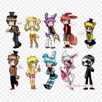 Fnaf Human Five Nights At Freddy's Sister Vieta Ani Iron on Heat Transfer Printing Vinilo pleistrai Lipdukas drabužiams „Pasidaryk pats“ aplikacijos, plaunamos pleistrai