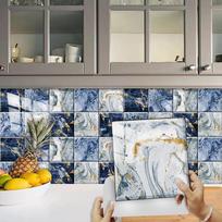 10 vnt Agato marmurinių plytelių lipdukai virtuvės Backsplash, aliejui nepralaidūs spintelės praustuvų žievelės ir lipdukai vandeniui atsparūs meniniai sienų lipdukai 10cmX10cmX10pcs