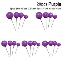 20pcs Cake Toppers Birthday Cake Decoration Cupcake violetinė