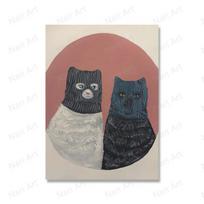 Kaukės katės drobės spausdinimo plakatas Thief Cat Animal Modern Nordic 21cm×30cm NoFrame