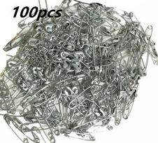 100 vnt. Maži Mažyčiai Auksiniai Metaliniai Plieniniai Mini Saugos Smeigtukai 100pcs  3.2cm sidabras