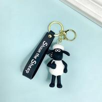 DolliBu Black Nose Sheep pliušinis raktų pakabukas su kimštu gyvūnu – minkštas pliušinis ūkinių gyvūnų avių žavesys, mielas dekoratyvinis pliušinio žaislo aksesuaras Linksmas draugas