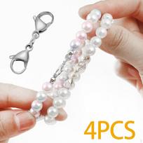 4Pcs Double Ended Lobster Clasps and Closures Locking Fashionable Claw Connector sidabras