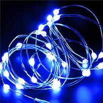 1/5/20M USB LED styginiai šviestuvai vario sidabro viela girliandos šviesa vandeniui atsparūs pasakų žibintai Kalėdų vestuvių vakarėlio dekoravimui 1M USB mėlyna