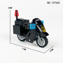 10706D Valkyrie geležinis motociklas baltas policijos automobilio vaikiškos statybinės kaladėlės
