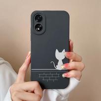 Case For OPPO Realme 11 Pro+ C51 C53 A38 A58 A78 A79 Cover Cute Fashion Shockproof Cat Camera Protection Bumper Liquid Silicone Matte For OPPO Shell Oppo A2 5G