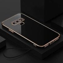 Skirtas Samsung Note9 dėklui Galaxy Note 9 prabangus kvadratinis telefono dėklas SM-N960F smūgiams atsparus minkštas TPU silikoninis galinis dangtelis Fundas Galaxy Note9&Case & Strap juoda/pilka