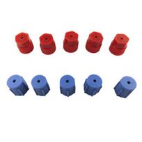 10 vnt / rinkinys R134a dangtelių rinkinys 16 mm raudonas 13 mm mėlynas automobilio oro kondicionieriaus dulkių dangteliai kintamosios srovės sistemos įkrovimo prievado dangteliai 5 rinkiniai mėlyni apatiniai 5 rinkiniai raudoni viršutinė pusė Sets