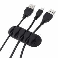 Laido laido numetimo spaustukai USB įkroviklio laikiklis Organizatorius Stalinis kabelio saugykla juoda