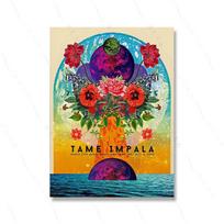 Tame Impala įkvėptas plakatas Senovinis spalvingas drobės tapyba Retro sienos menas Muzikinio albumo dovana Abstrakcija Kambario namų dekoras 21x30cm No Framed