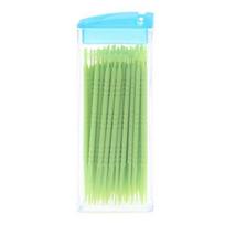 Portable Plastic Toothpick 50 Pack Boxed Green No Smell Oral Dental Picks