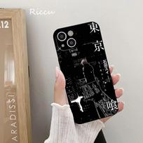 Tokyo Ghoul Kaneki Ken Anime telefono dėklas 14 11 12 Pro 8 7 14 Plus 2020 X Pro 14 MAX 13 MINI XR XS Minkšti iphone 14 pro telefono dangteliai iphone 11 gray