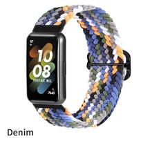 Reguliuojamas nailoninis dirželis, skirtas Huawei Band 7 Kvėpuojantis 7NFC keitimo priedai Apyrankė Elastinė Huawei Band7 apyrankei juoda
