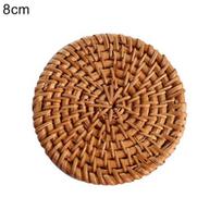 Karščiui atspari rankų darbo rotango lėkštė, padėkliukas, stalo servetėlė, kilimėlis, virtuvės puodelio aksesuaras, prekės 8 cm brown