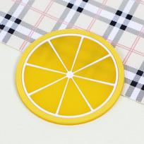 Spalvingas želė spalvos padėkliukas silikoninis vaisių formos padėkliukas kūrybingas neslystantis izoliacinis padėklas arbatos padėkliukas apsauga nuo nuplikymo yellow