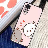 Mochi Peach Cat dėklas, skirtas Xiaomi Redmi Note 11 10 8 9 12 Pro Note 11S 10S 9S 8T Redmi 10 10C 12C 9C 9T dangtelis Redmi 10A gray
