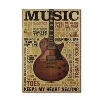 Retro stiliaus muzika Gitara Sienų Plakatai Retro baro dekoras Kambario dekoras Sienų apdaila