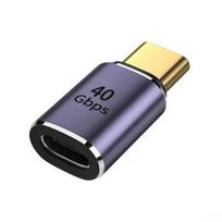 Daugiafunkcis C tipo adapteris: 40Gbps, 100 W įkrovimas, 8K garso/vaizdo, C į C keitiklis C female to C male 40G side bend
